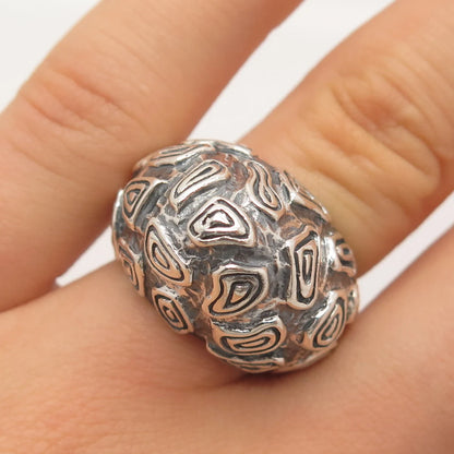 925 Sterling Silver Vintage Domed Nugget Ring Size 6.5