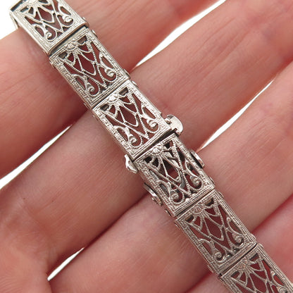 C.H. Schmitz 925 Sterling Silver Antique Art Deco Rhinestone Bracelet 6.25"