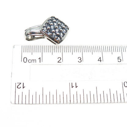 CHUCK CLEMENCY 925 Sterling Silver Real Round-Cut Iolite Mini Charm Pendant