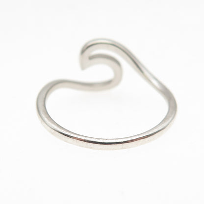 925 Sterling Silver Vintage Wave Ring Size 7.25