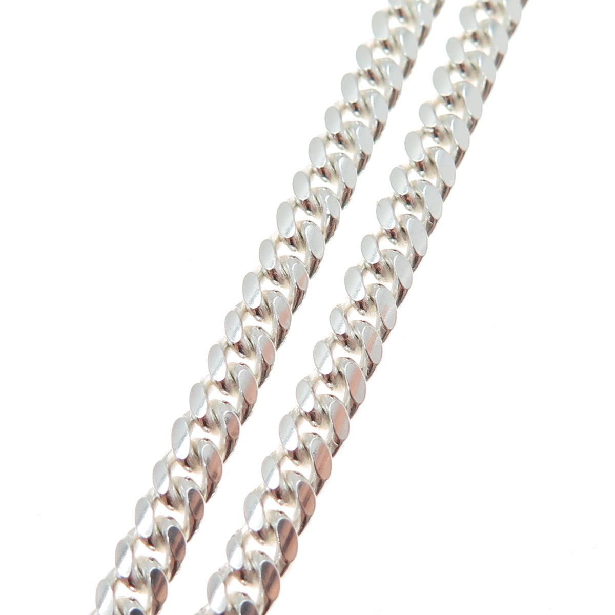 925 Sterling Silver Vintage Italy Cuban Chain Necklace 18"