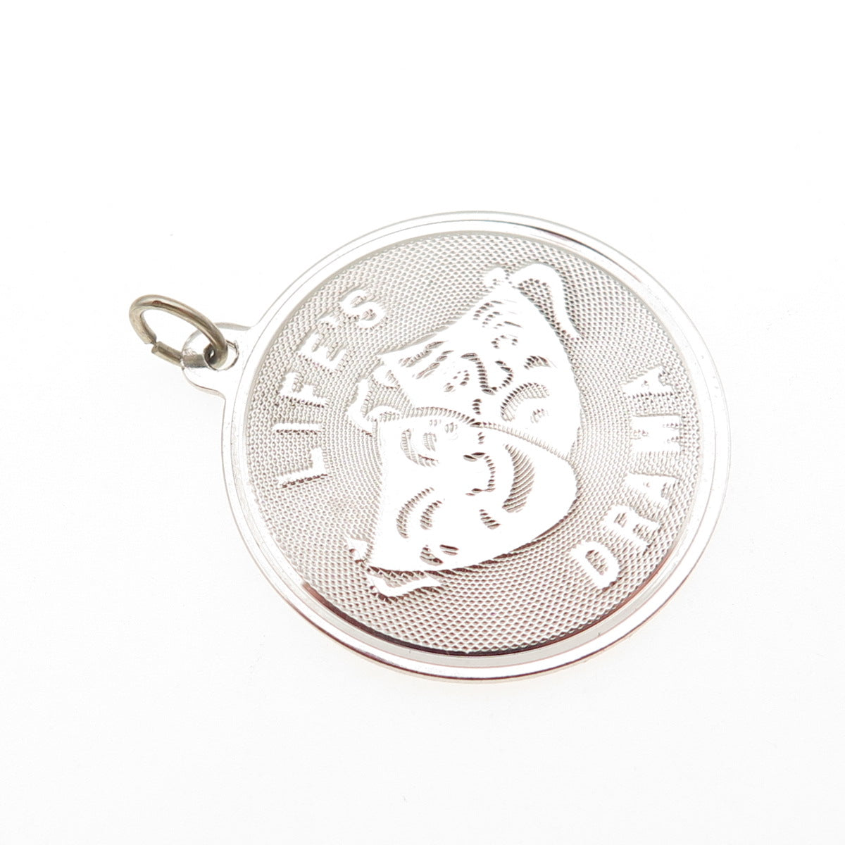 JAY POSON 925 Sterling Silver Vintage Life's Drama Comedy Tragedy Masks Pendant