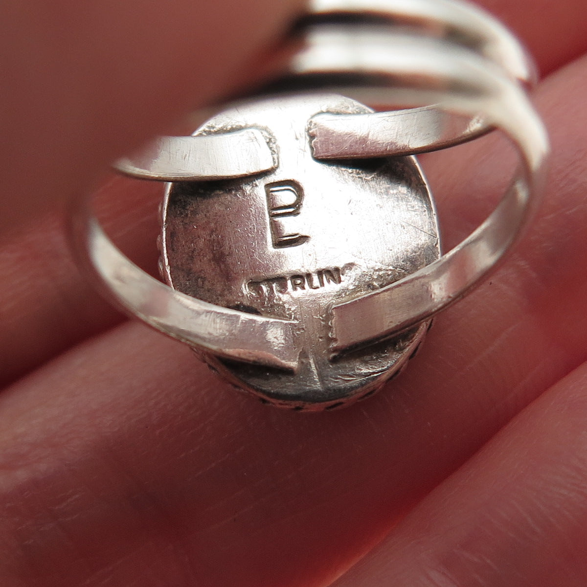 Phillip Long Navajo Old Pawn 925 Sterling Silver Vintage Tiger Eye Ring Size 4.5