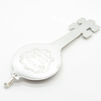 925 Sterling Silver Vintage Reed & Barton Circa 1880 Wine Tasters Key Pendant