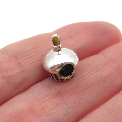 Chamilia 925 Sterling Silver Enamel Birthday Cupcake Slide Bead Charm