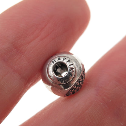 Pandora 925 Sterling Silver C Z Essence Happiness Slide Bead Charm
