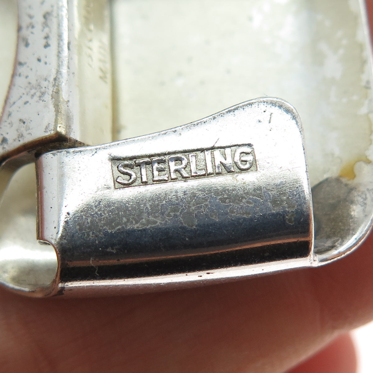 HICKOK Sterling Silver & Bronze Antique Art Deco Letter M Oxidized Belt Buckle