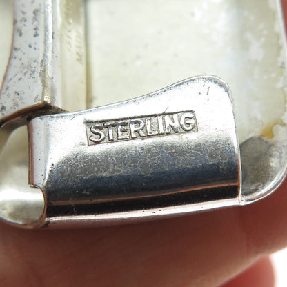 HICKOK Sterling Silver & Bronze Antique Art Deco Letter M Oxidized Belt Buckle
