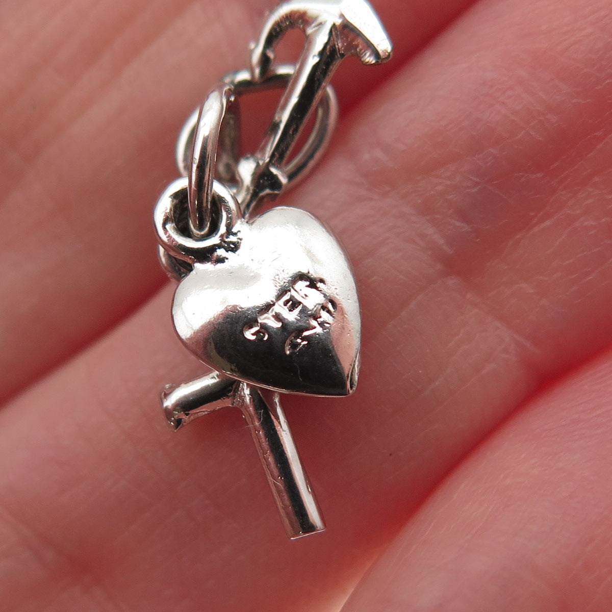 925 Sterling Silver Vintage Heart Cross Anchor Mini Charm Pendant