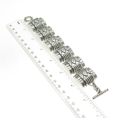 LISA JENKS 925 Sterling Silver Vintage Modenrist Solid 118.1g Bracelet 6.25"