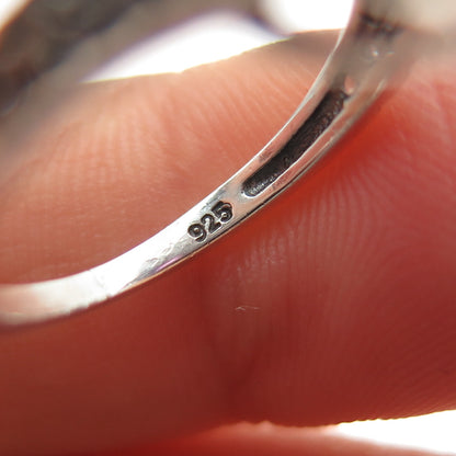 925 Sterling Silver Lab-Created Ruby & C Z Ring Size 5.25