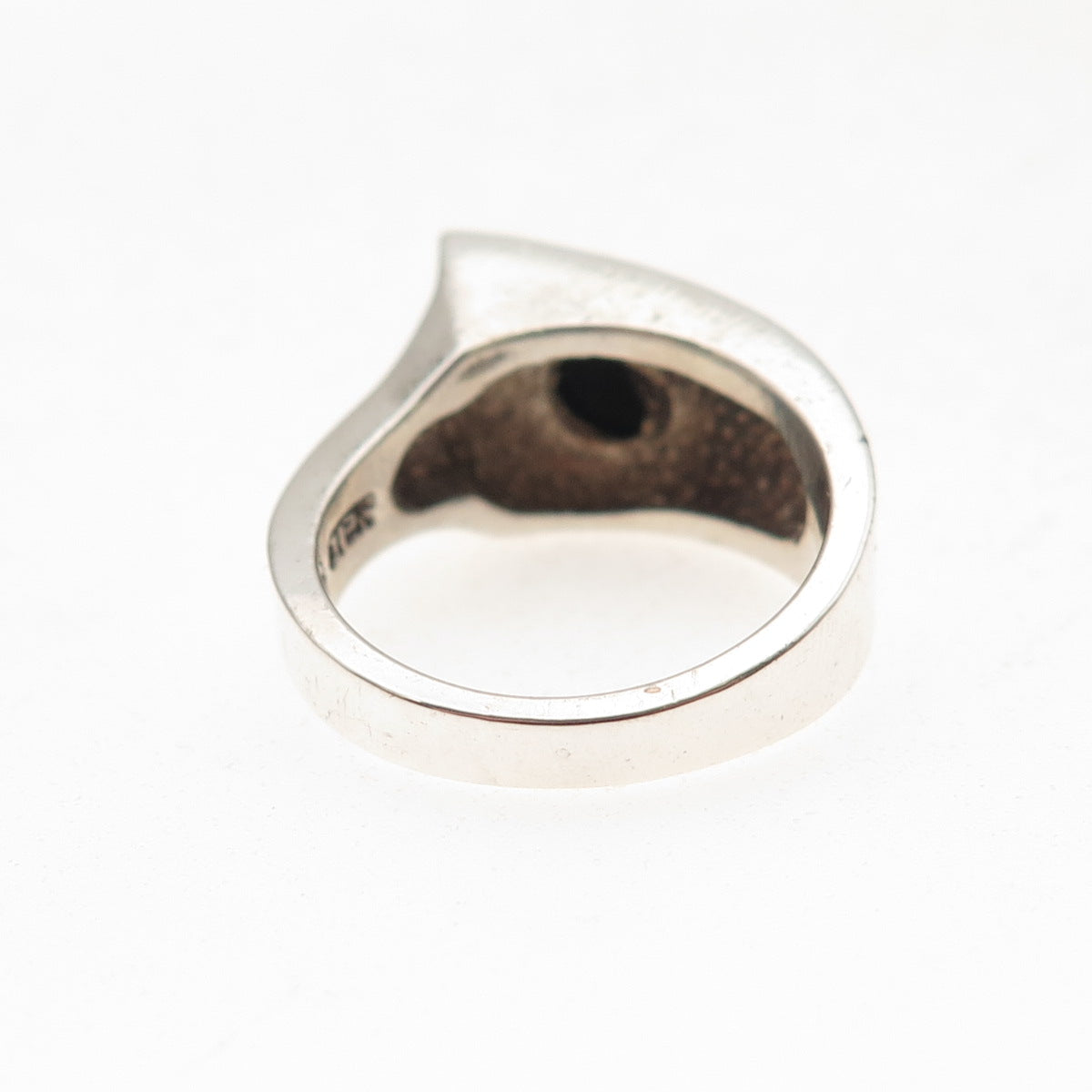 Pejois 925 Sterling Silver Vintage Real Black Onyx Modernist Ring Size 7