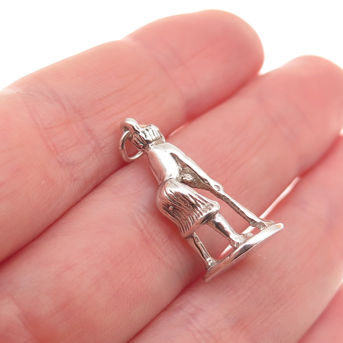 Sunwest 925 Sterling Silver Vintage Female Golf Player 3D Mini Charm Pendant