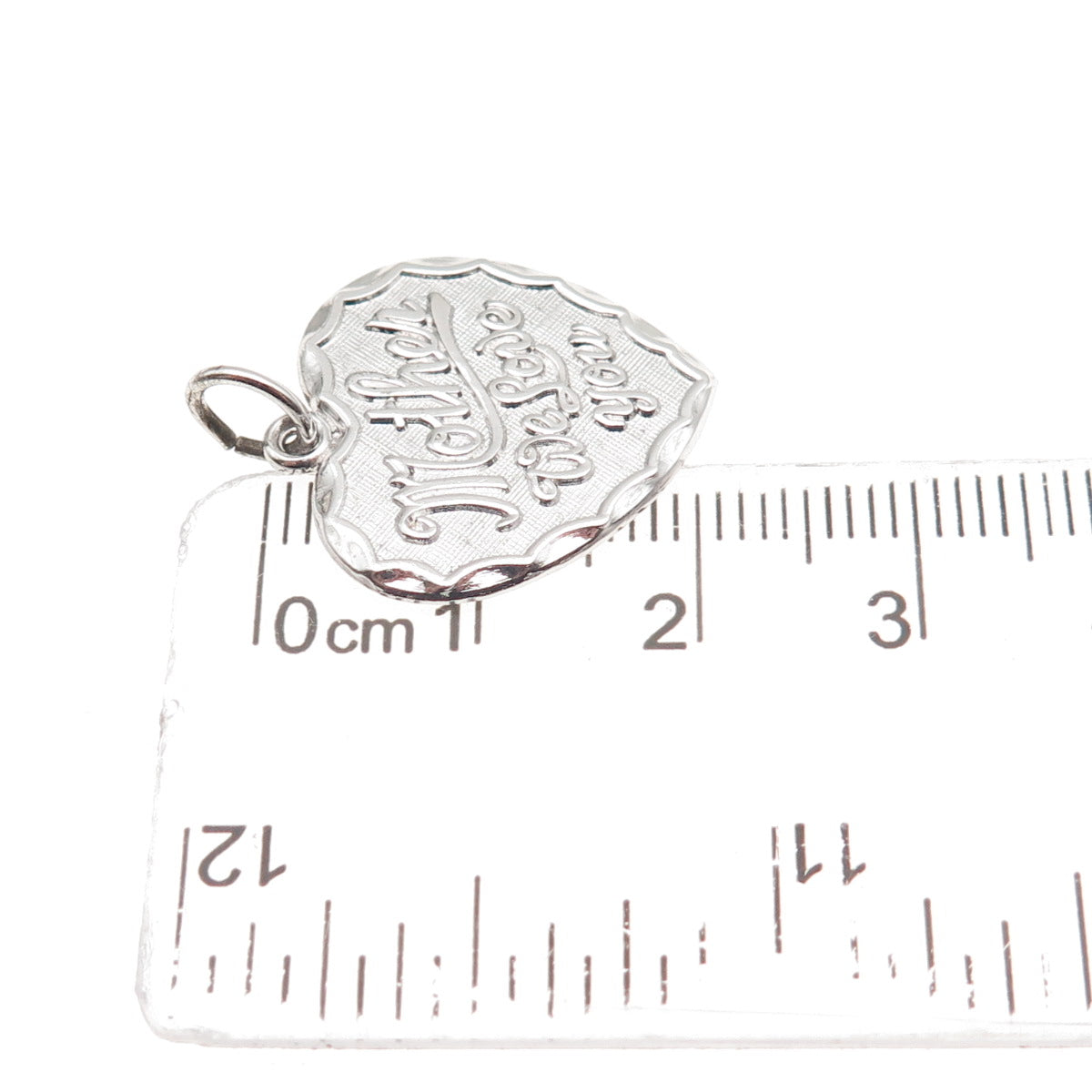 Rembrandt 925 Sterling Silver Vintage Mother We Love You Heart Charm Pendant
