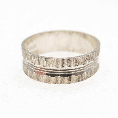 McGrath Hamin 925 Sterling Silver Vintage Textured Band Ring Size 7.75