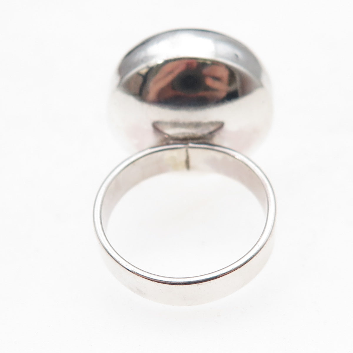 925 Sterling Silver Vintage Israel Real Sodalite Modernist Ring Size 5