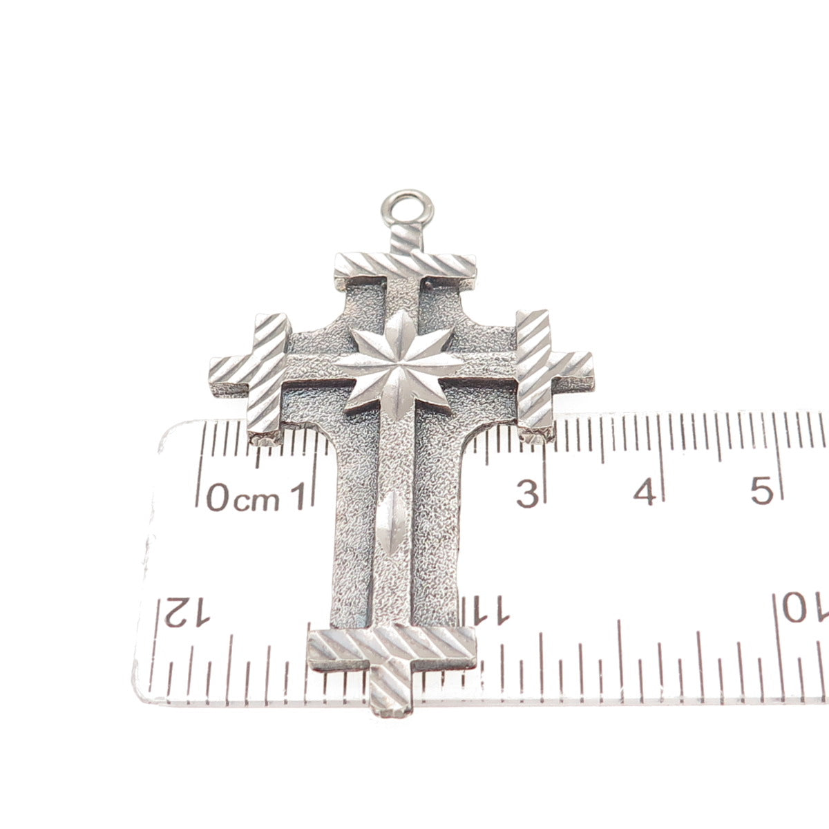 One of A Kind 925 Sterling Silver Vintage Cross Oxidized Charm Pendant