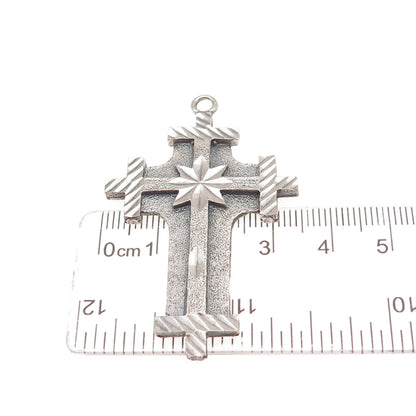 One of A Kind 925 Sterling Silver Vintage Cross Oxidized Charm Pendant