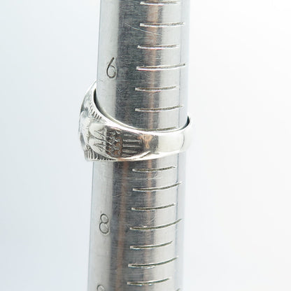 925 Sterling Silver Antique WWII US Army Recruiting Command Ring Size 7.25