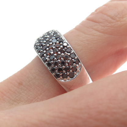 TC CROWN 925 Sterling Silver Round-Cut Cognac C Z Ring Size 7