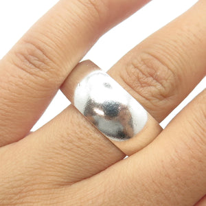 925 Sterling Silver Vintage Classic Wedding Wide Band Ring Size 14.25