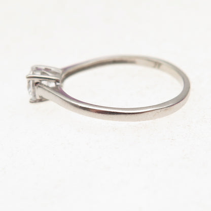 925 Sterling Silver Round-Cut C Z Engagement Ring Size 7.25