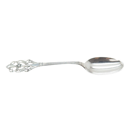 THORVALD MARTHINSEN 830S Silver Vintage Norway Viking Flower Coffee Spoon #220