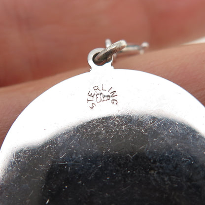 ELCO 925 Sterling Silver Vintage Happy Birthday Spring Ring Lock Charm Pendant