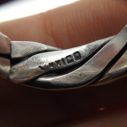 925 Sterling Silver Vintage Mexico Oxidized Braided Band Ring Size 6.75