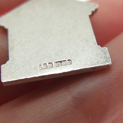LGB BALFOUR 925 Sterling Silver Vintage Loma Logo Pantheon Oxidized Mini Pendant