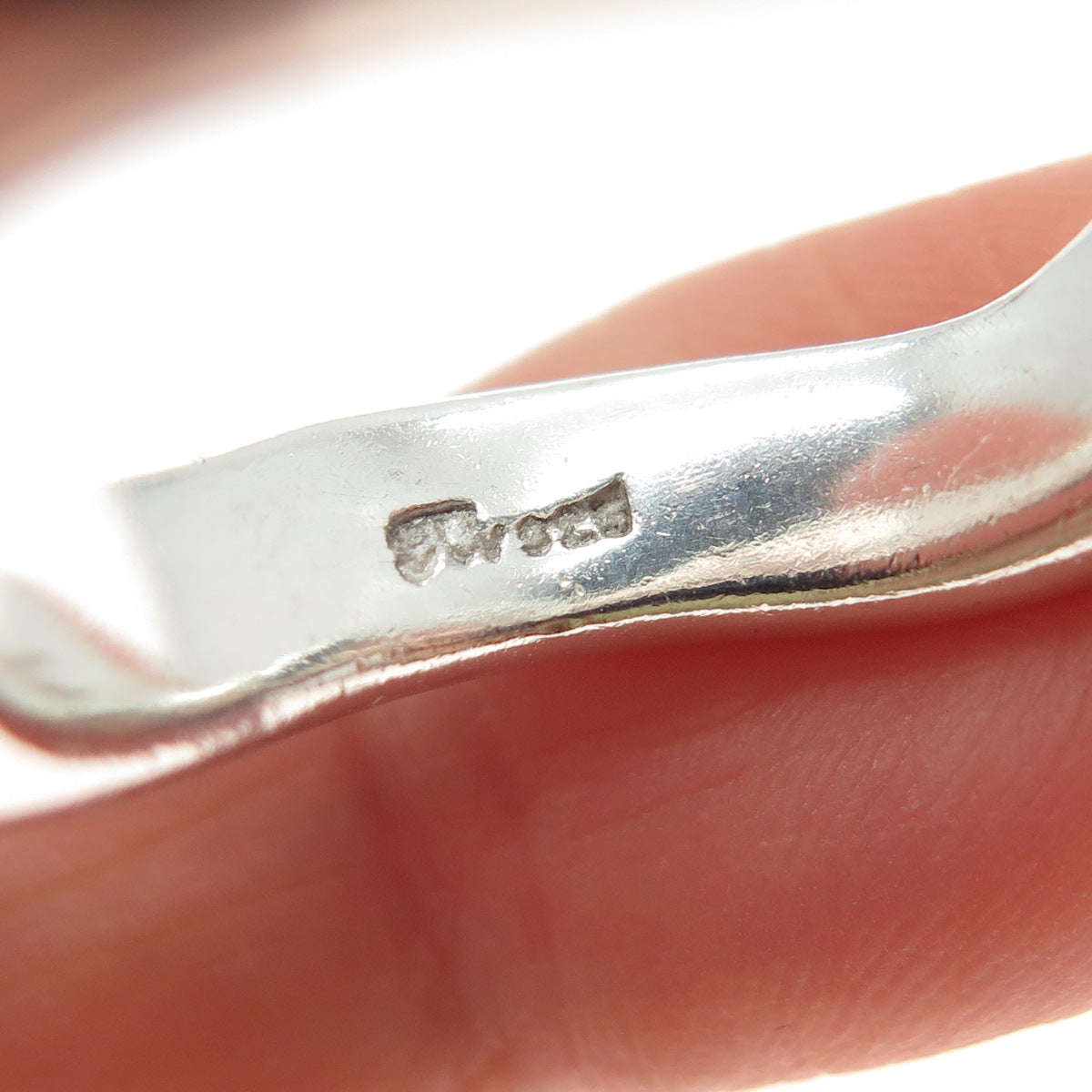 925 Sterling Silver Vintage Modernist Wavy Band Ring Size 10.75