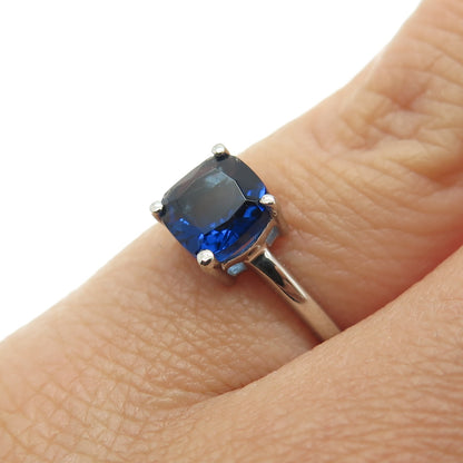 DAZZLERS 925 Sterling Silver Nano Sapphire Ring Size 5