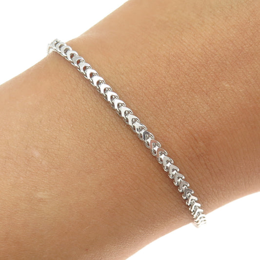 925 Sterling Silver Franco Link Bracelet 8"