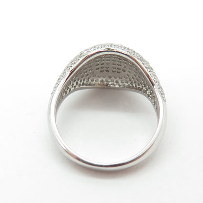 925 Sterling Silver Round-Cut C Z Sparkle Ring Size 6.75