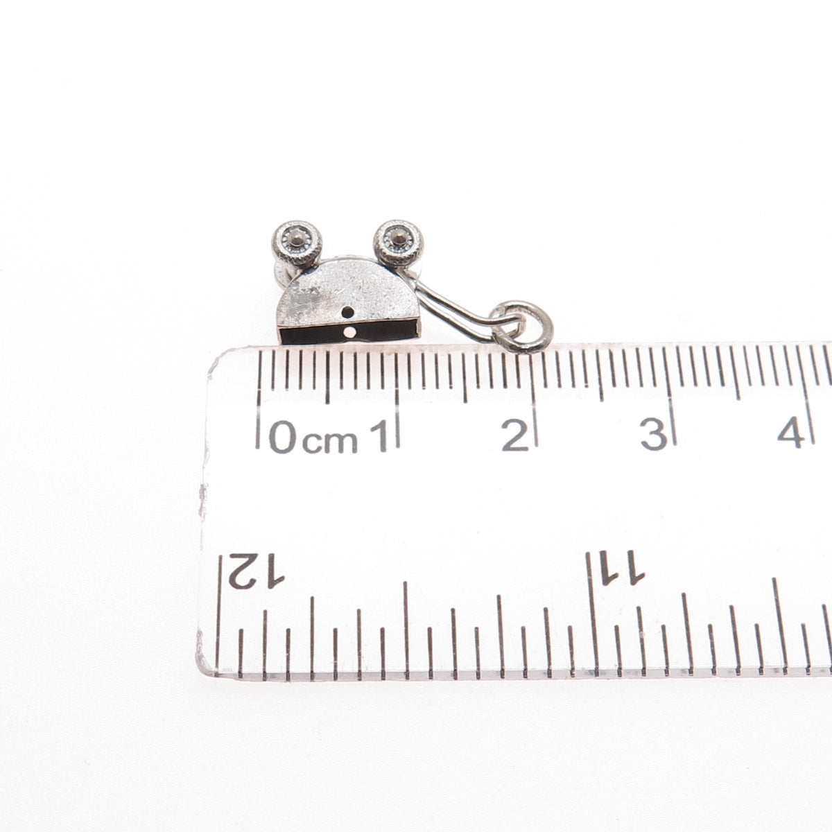 925 Sterling Silver Antique Art Deco Baby Stroller Minimalist 3D Charm Pendant