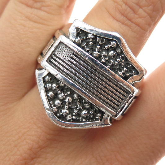 METAL URGENCY 925 Sterling Silver The Born Free Oxidized Ring Size 12.75