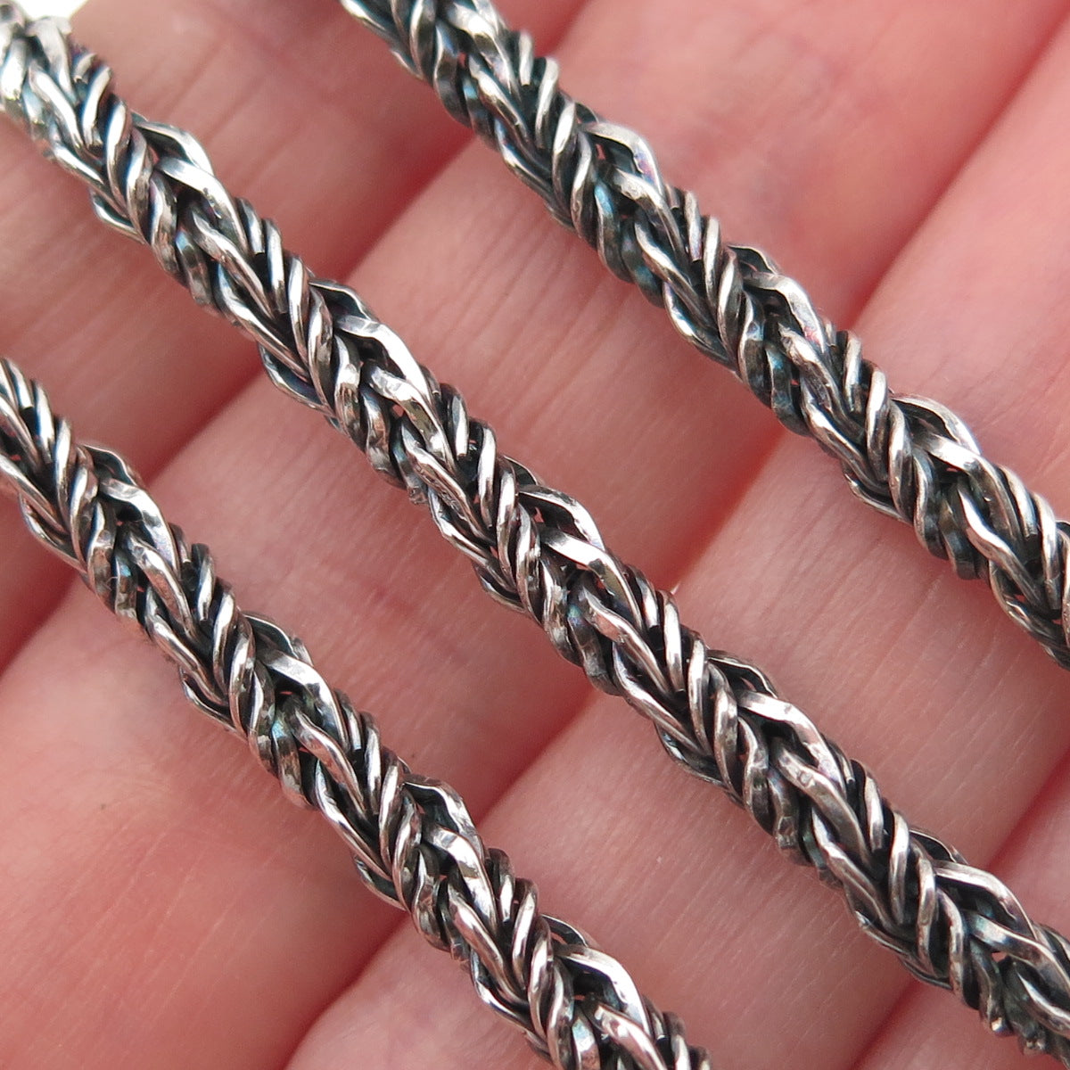 TIFFANY & CO. 925 Sterling Silver Vintage Twisted Rope Chain Necklace 16"