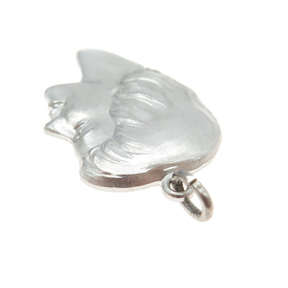 WELLS 925 Sterling Silver Vintage Girl Face Profile Pendant