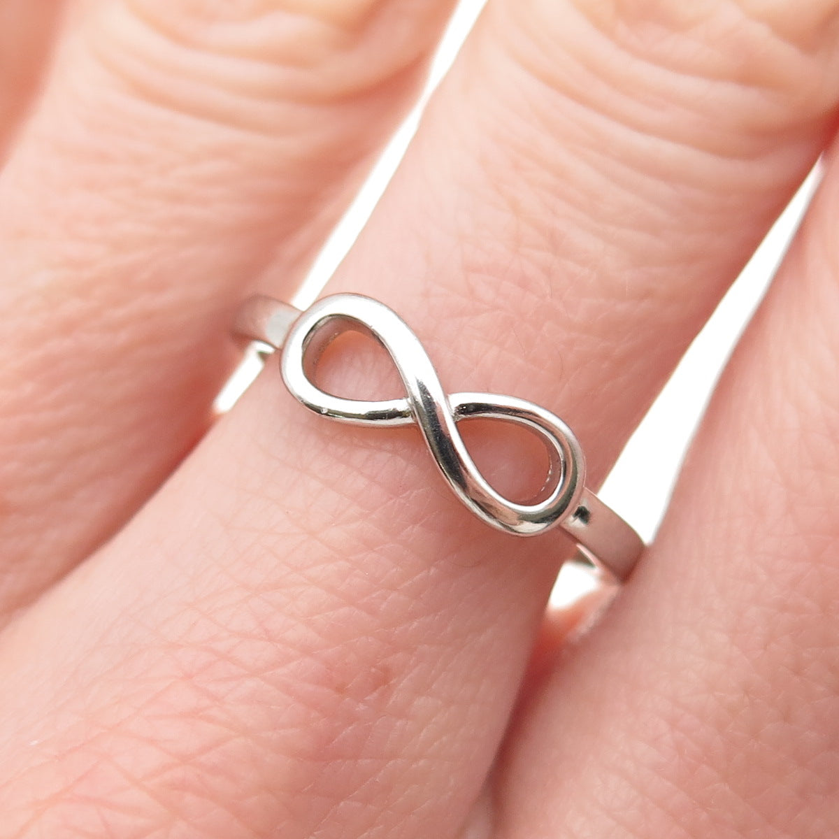 925 Sterling Silver Vintage Mother Infinity Ring Size 8