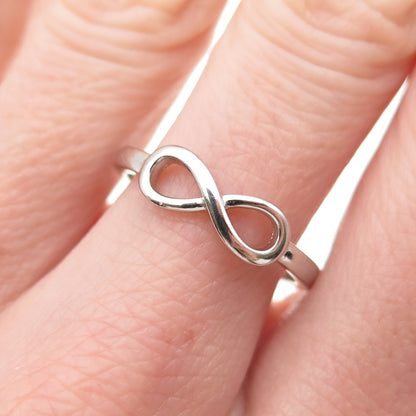 925 Sterling Silver Vintage Mother Infinity Ring Size 8