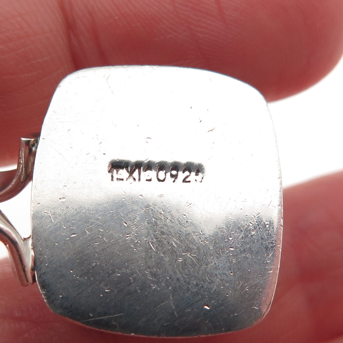 925 Sterling Silver Vintage Mexico Real MOP Modernist Charm Pendant