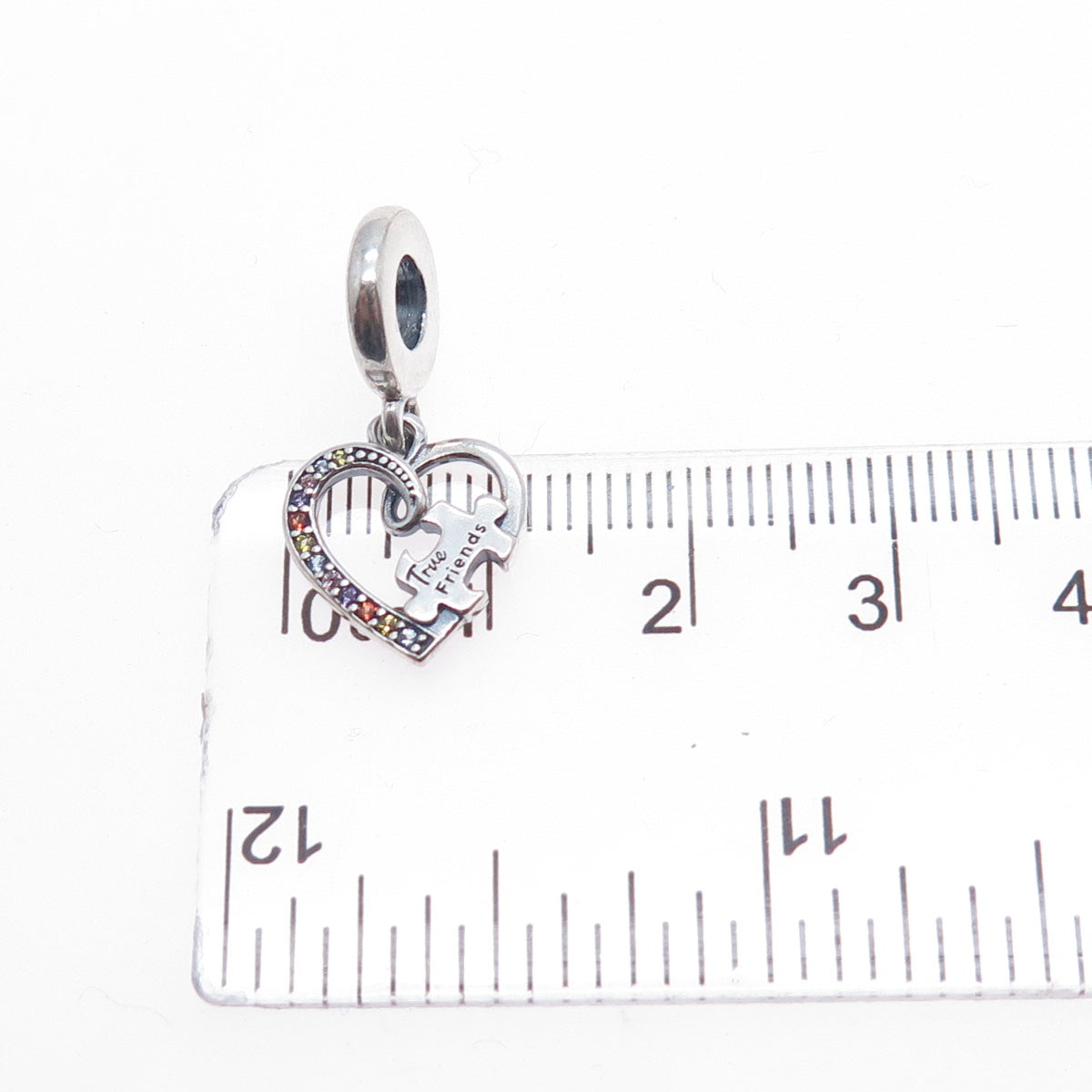 PANDORA 925 Sterling Silver C Z My Missing Piece Puzzle Heart Dangle Charm