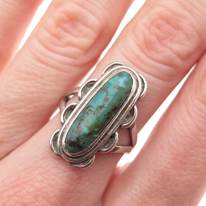 Old Pawn Sterling Silver Vintage Southwestern Royston Turquoise Ring Size 6.5