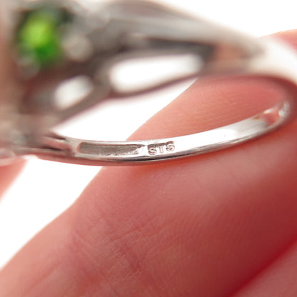 Chuck Clemency 925 Sterling Silver Real Turquoise Topaz & Peridot Ring Size 7