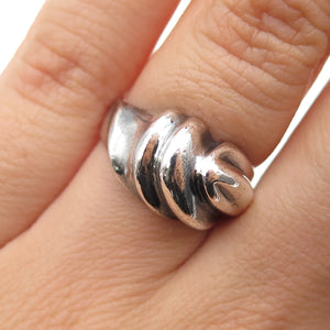 CHAPAL ZENRAY 925 Sterling Silver Vintage Modernist Oxidized Ring Size 5.75