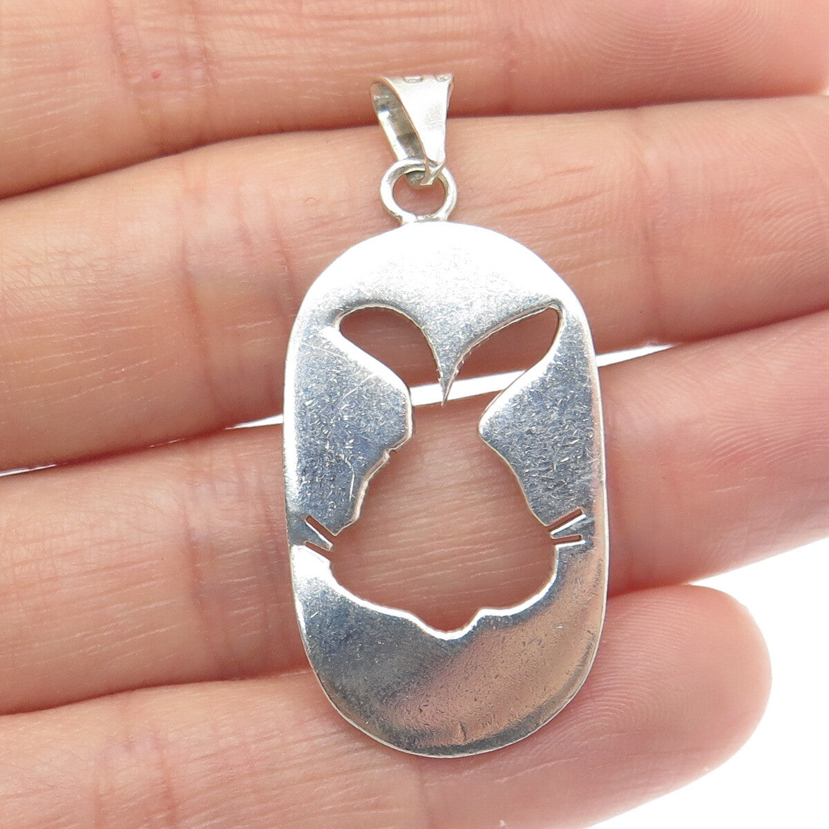 925 Sterling Silver Vintage Mexico Bugs Bunny Tag Pendant
