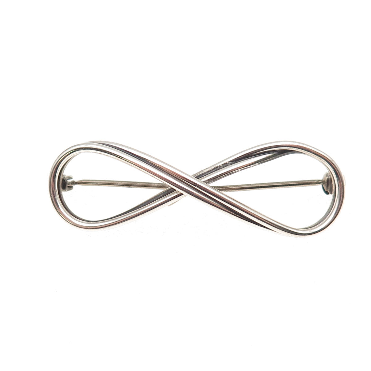 925 Sterling Silver Vintage Infinity Oxidized Pin Brooch
