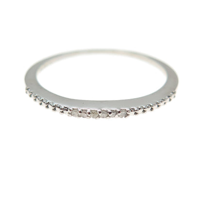 DBJ DEE BERKLE 925 Sterling Silver Real Round-Cut Diamond Stackable Ring Size 10