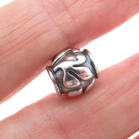 PANDORA 925 Sterling Silver Friendly Florets Slide Bead Charm