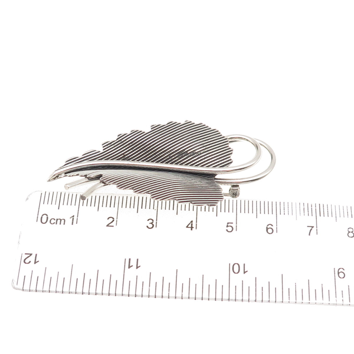Danecraft 925 Sterling Silver Vintage Modernist Floral Oxidized Pin Brooch
